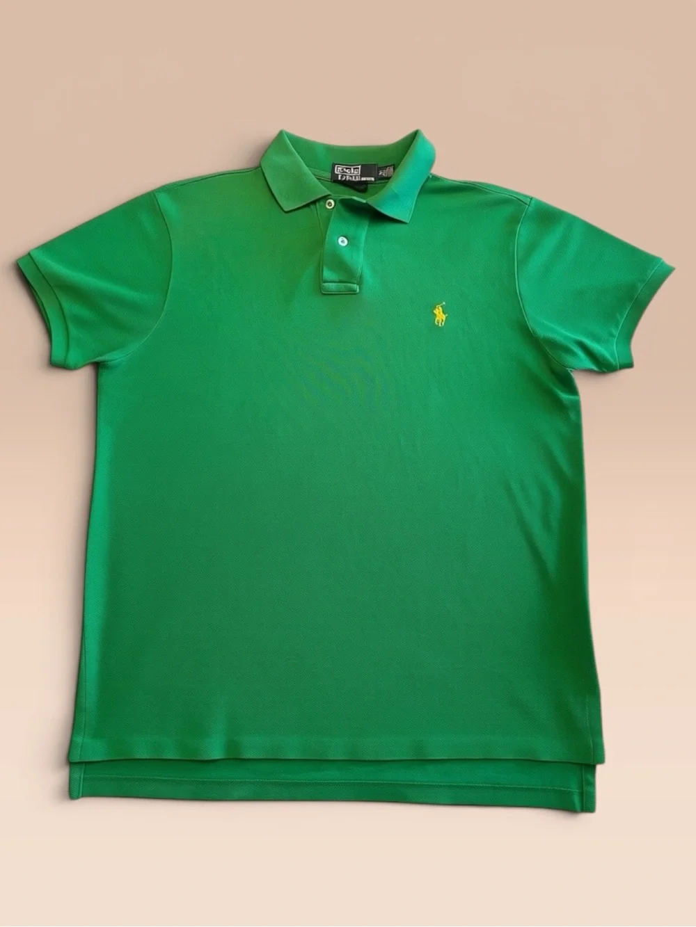 Polo Ralph Lauren Men’s Medium Green Short-Sleeve Custom Fit Cotton Shirt